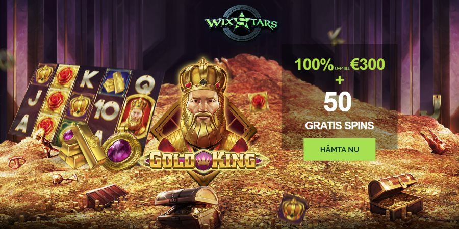 Öppna konto i Wixstars Casino och få 50 free spins på Gold King och 3000 kr i bonus