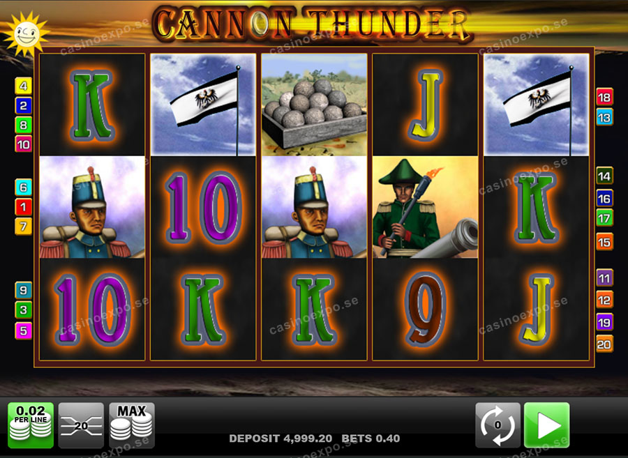 "Krigets krig" i Cannon Thunder slot från Merkur Gaming