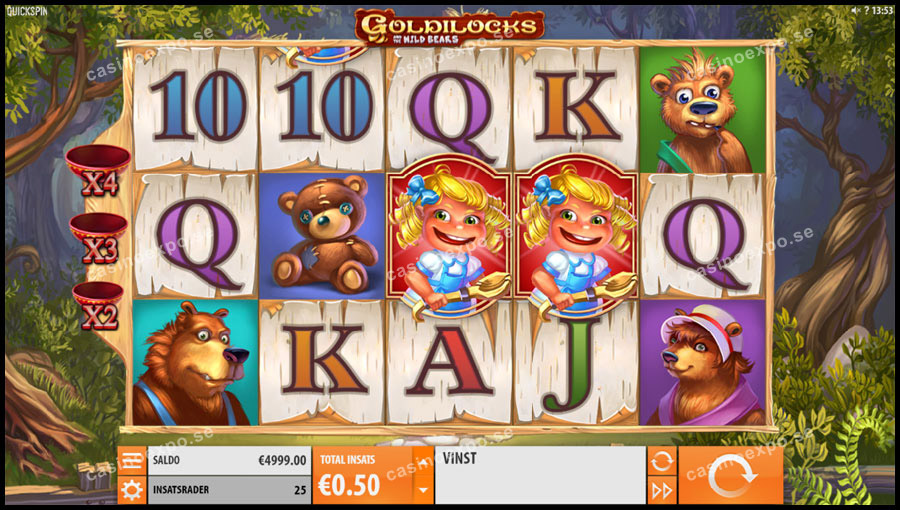 Goldilocks and the Wild Bears slot från från Quickspin med free spins, wilds, scatters och multiplikator
