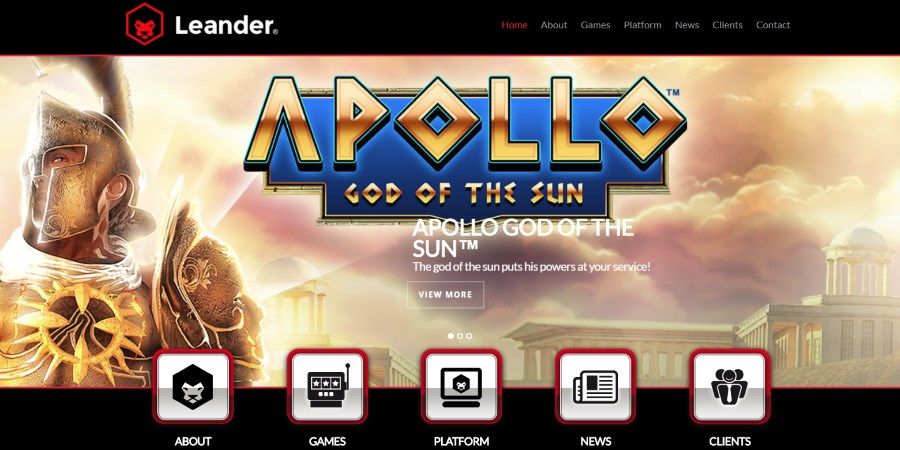 Leander Games är speltillverkare av slots som Aztar Fortunes Wild Jane, the Lady Pirate, Apollo, God of the Sun