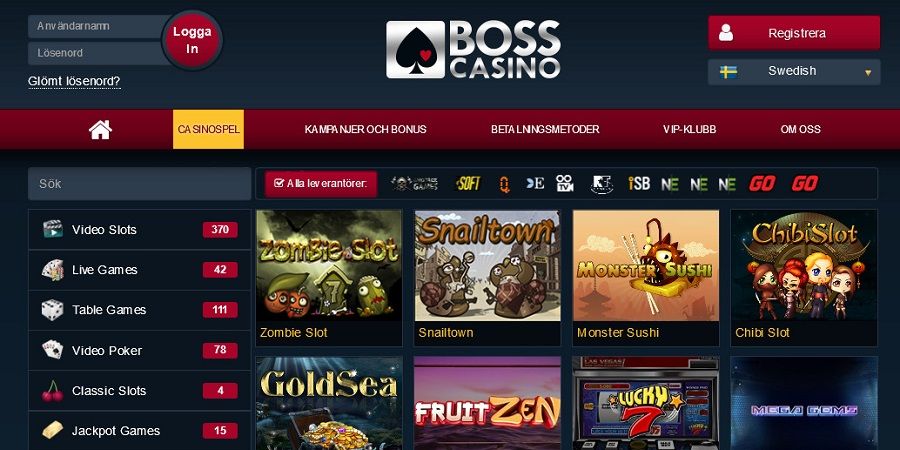 Boss Casino - Få 225% upp till 700 euro i välkomstbonus