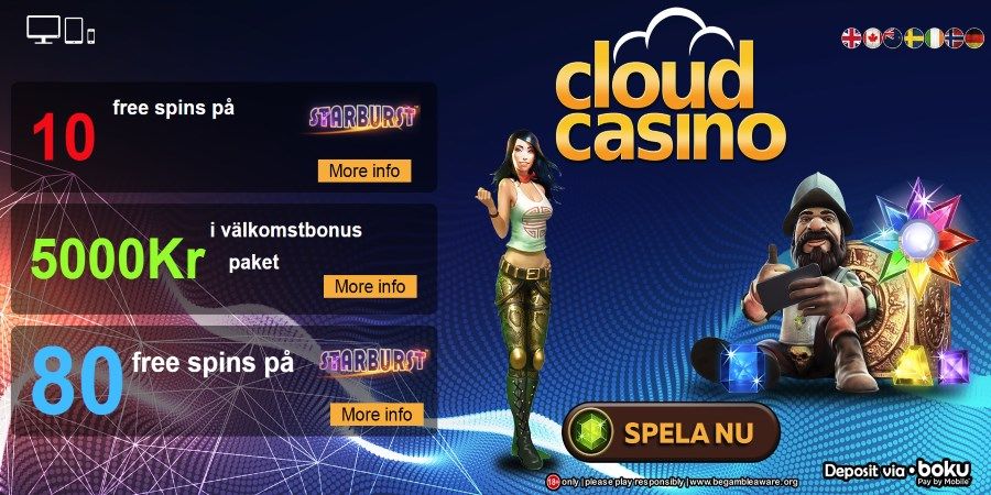 Cloud Casino - Få 10 free spins på Starburst utan insättning