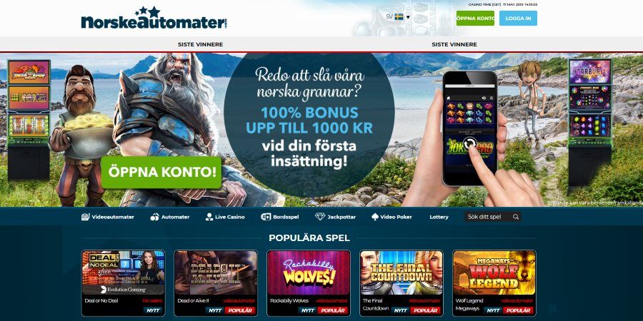 NorskeAutomater är ett norskt casino i Sverige