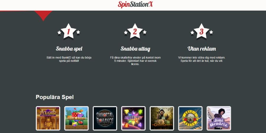 Spin Station casino med BankID och snabba uttag på kontot inom 5 minuter.