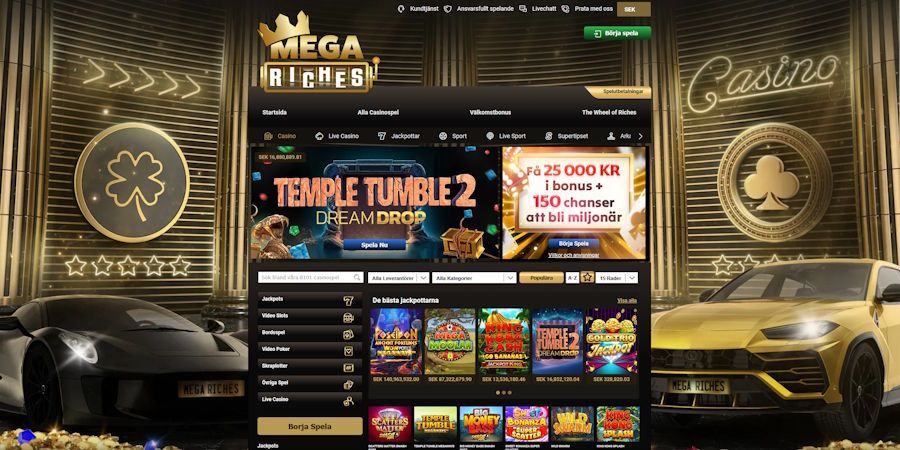 Mega Riches Casino med över 6 000 spel