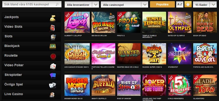 Videoslots har flest casinospel av alla casinon