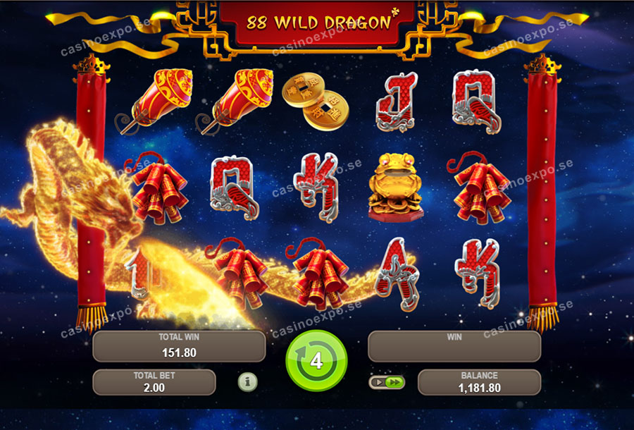 88 Wild Dragon videoslot från speltillverkaren Booongo Gaming.