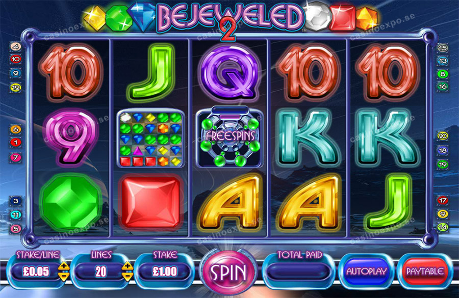 Bejeweled 2 Slots videoslot från speltillverkaren Gamesys.