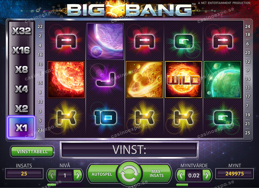 Big Bang slot från Net Entertainment