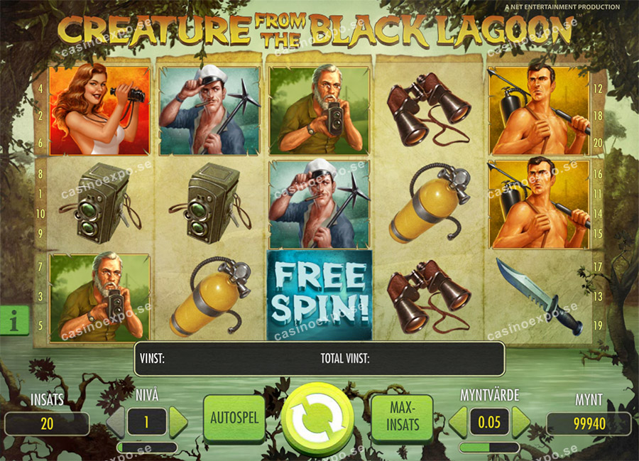 Net Ents slot Creature from the Black Lagoon med ett utomordentligt free spins-läge