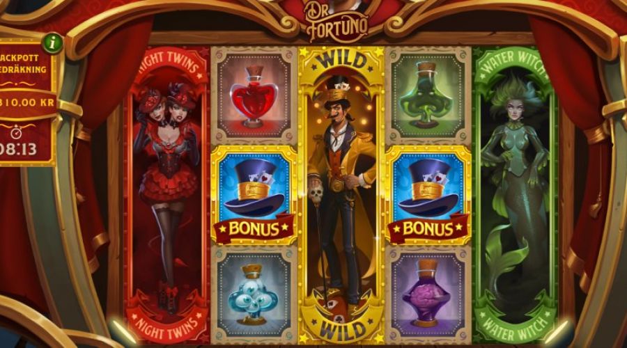 Dr Fortuno videoslot med jackpott från Yggdrasil Gaming