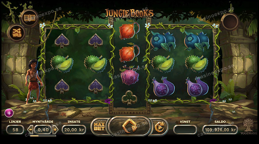Jungle Books slot från Yggdrasil med fem spelvärldar och 45 funktioner