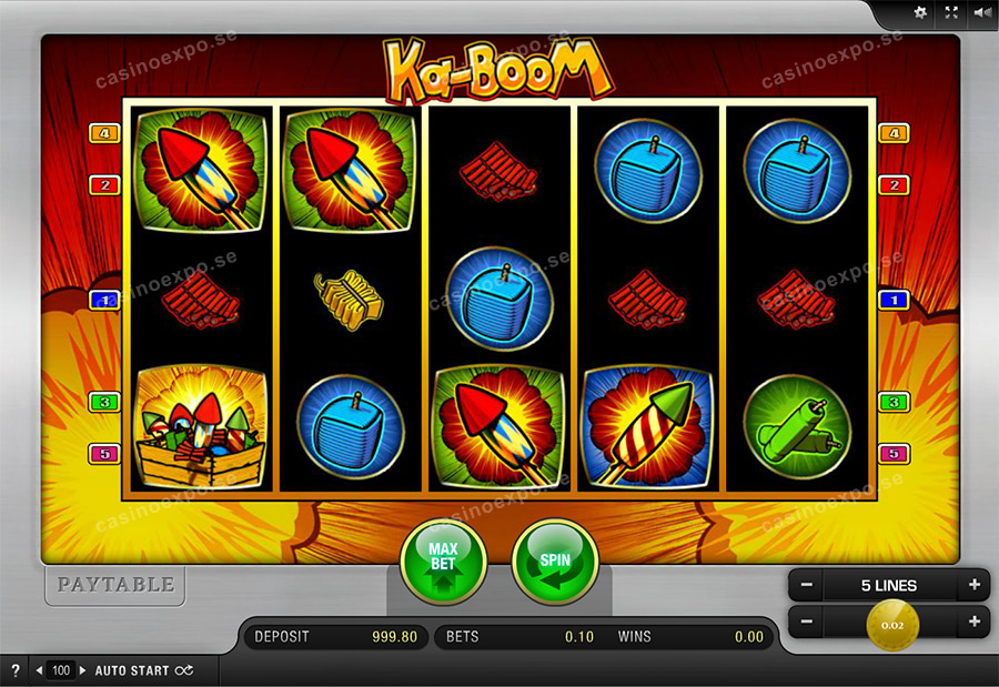 Ka-Boom videoslot från speltillverkaren Merkur Gaming.