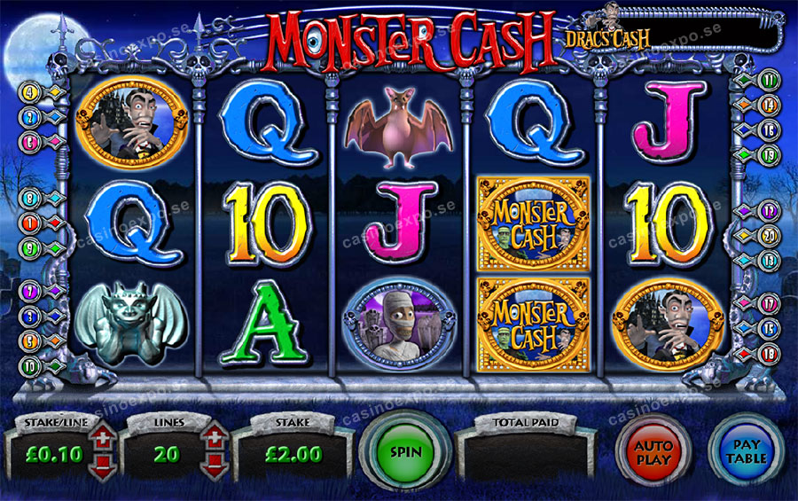 Monster Cash progressiv slot från speltillverkaren Inspired Gaming.