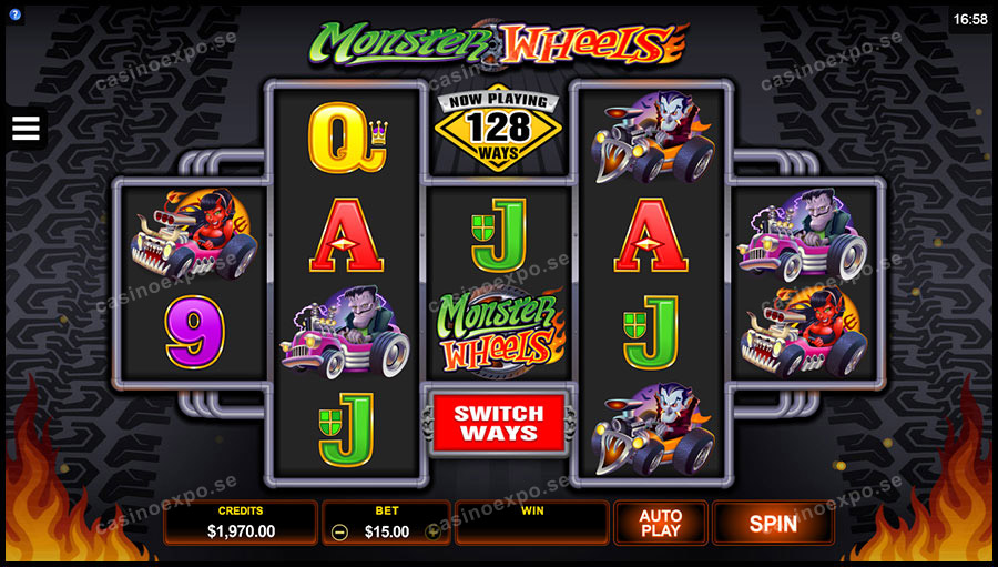 Monster Wheels slot från Microgaming med free spins, multiplikator och 288 vinstmöjligheter