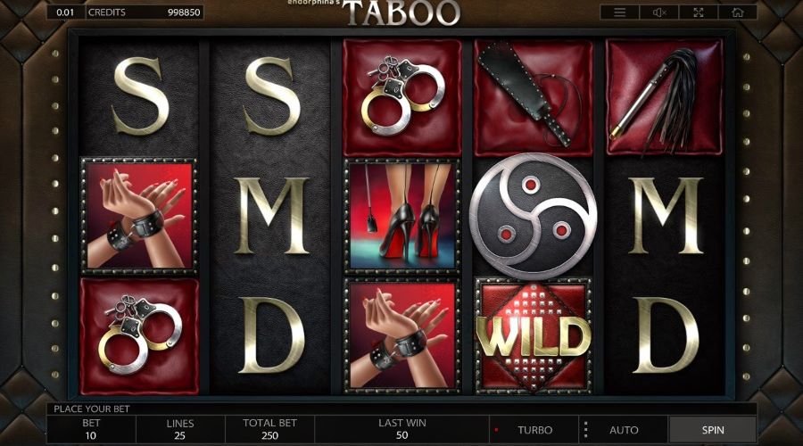 Taboo videoslot från Endorphina med bonusspel och gamblefunktion